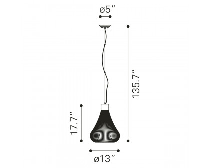 ZUO - Interstellar Ceiling Lamp in Black