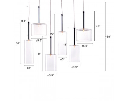 ZUO - Hale Ceiling Lamp in Clear