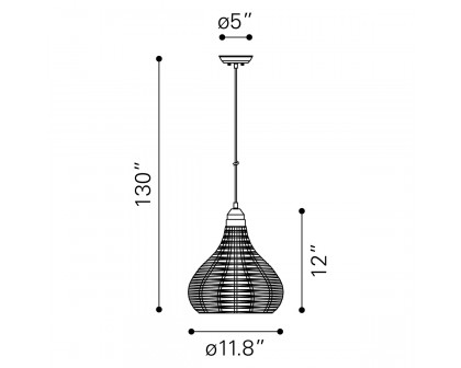 ZUO - Nezz Ceiling Lamp in Natural