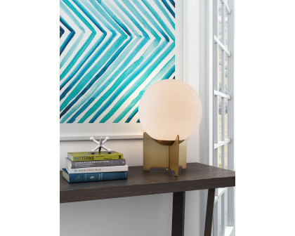 ZUO - Pearl Table Lamp in White/Brushed Brass