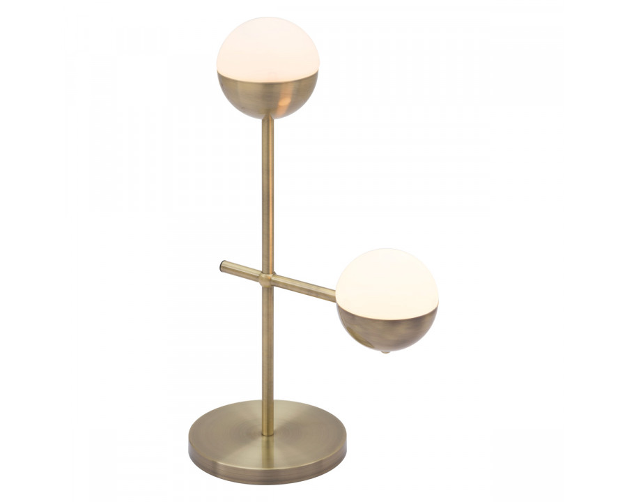 ZUO - Waterloo Table Lamp in White/Brushed Bronze