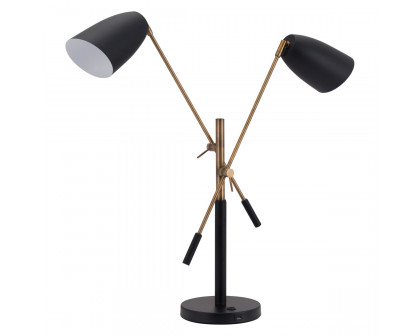 ZUO - Tanner Table Lamp in Matte Black/Brass