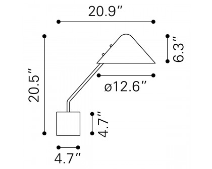 ZUO - Pike Table Lamp in Black