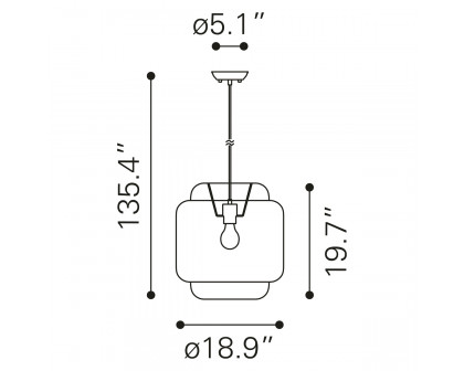 ZUO - Finch Ceiling Lamp in Natural