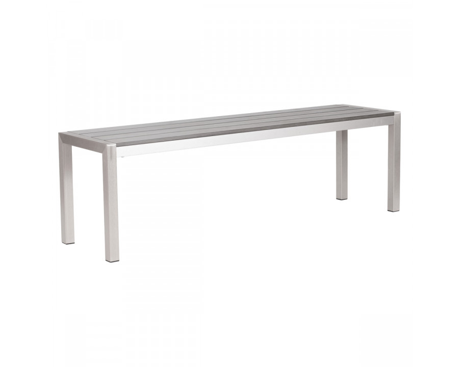 ZUO - Metropolitan Double Bench in Silver/Gray