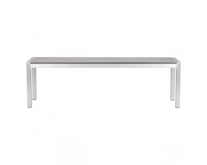 ZUO - Metropolitan Double Bench in Silver/Gray