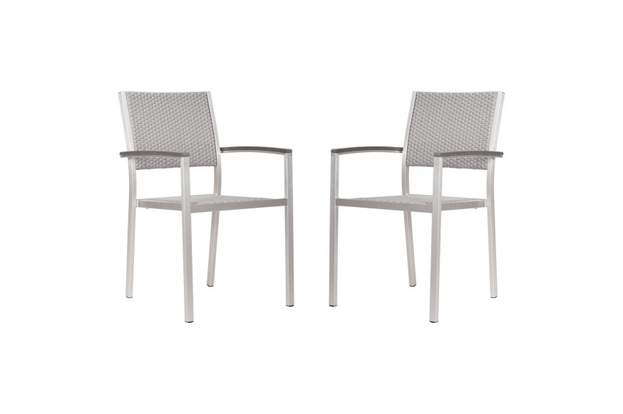 ZUO™ Metropolitan Arm Chair (Set Of 2) - Silver