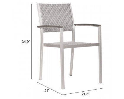 ZUO™ Metropolitan Arm Chair (Set Of 2) - Silver