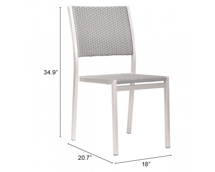 ZUO™ Metropolitan Armless Chair (Set Of 2) - Silver