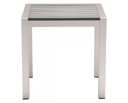 ZUO™ Cosmopolitan Side Table - Silver/Light Gray