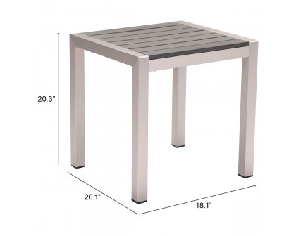 ZUO™ Cosmopolitan Side Table - Silver/Light Gray