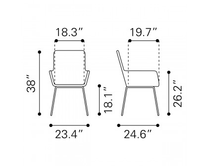 ZUO Lyon Dining Chair (Set Of 2) - Black