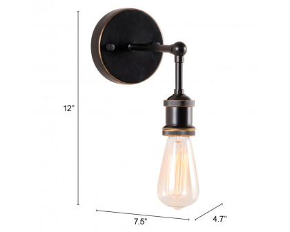 ZUO - Miserite Wall Lamp in Antique Black/Gold/Copper