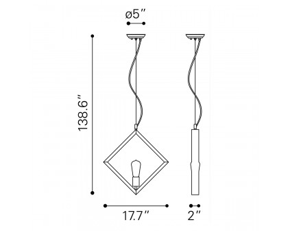 ZUO - Rotorura Ceiling Lamp in Rust