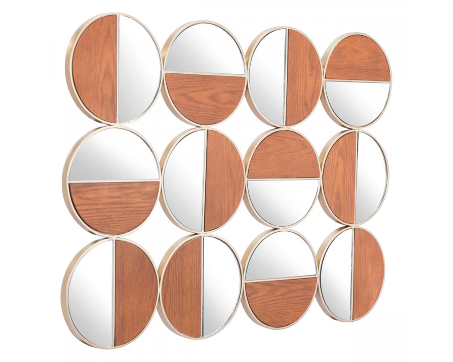 ZUO - Cycle Round Mirror in Gold