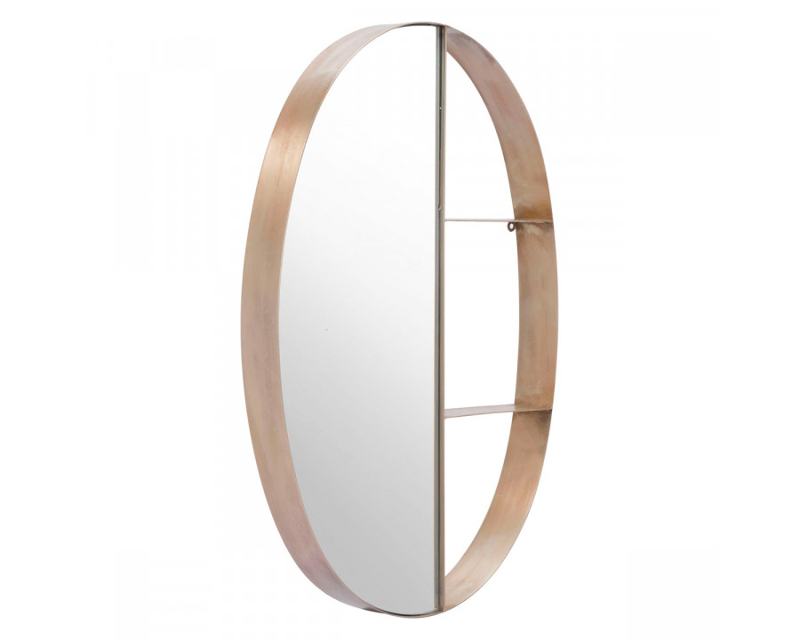 ZUO - Latitude Oval Shelf Mirror in Antique Bronze