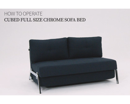 Cubed Full Size Sofa Bed With Chrome legs