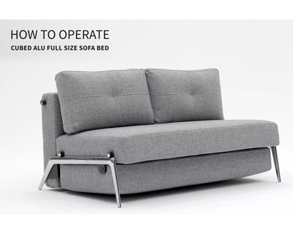 Cubed Full Size Sofa Bed With Alu Legs