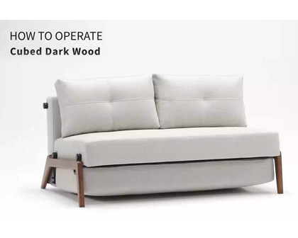 Cubed Full Size Sofa Bed With Dark Wood Legs