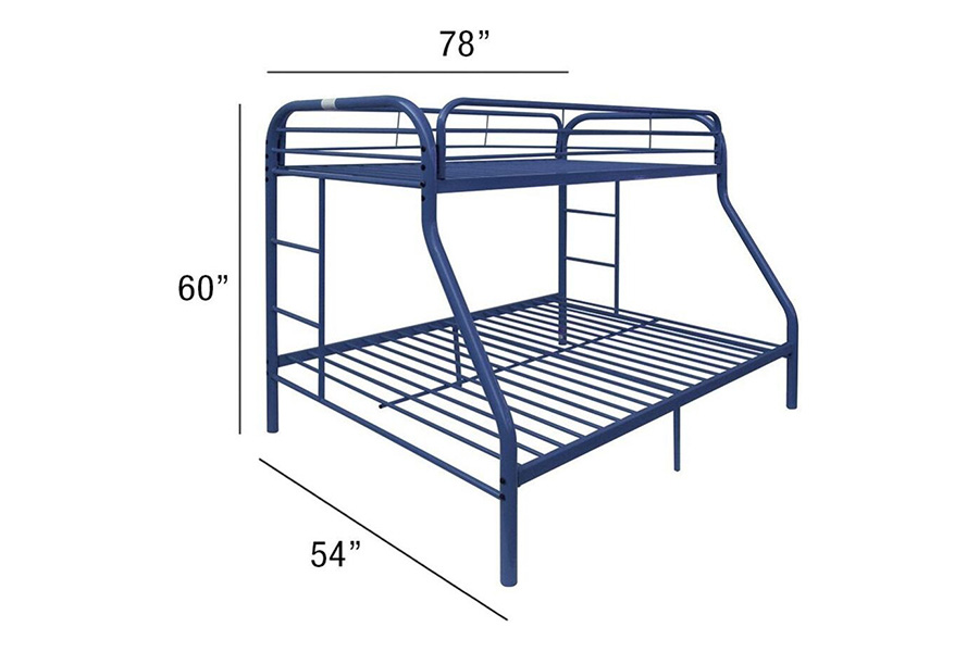 ACME Tritan Bunk Bed - Blue, Twin Over Full