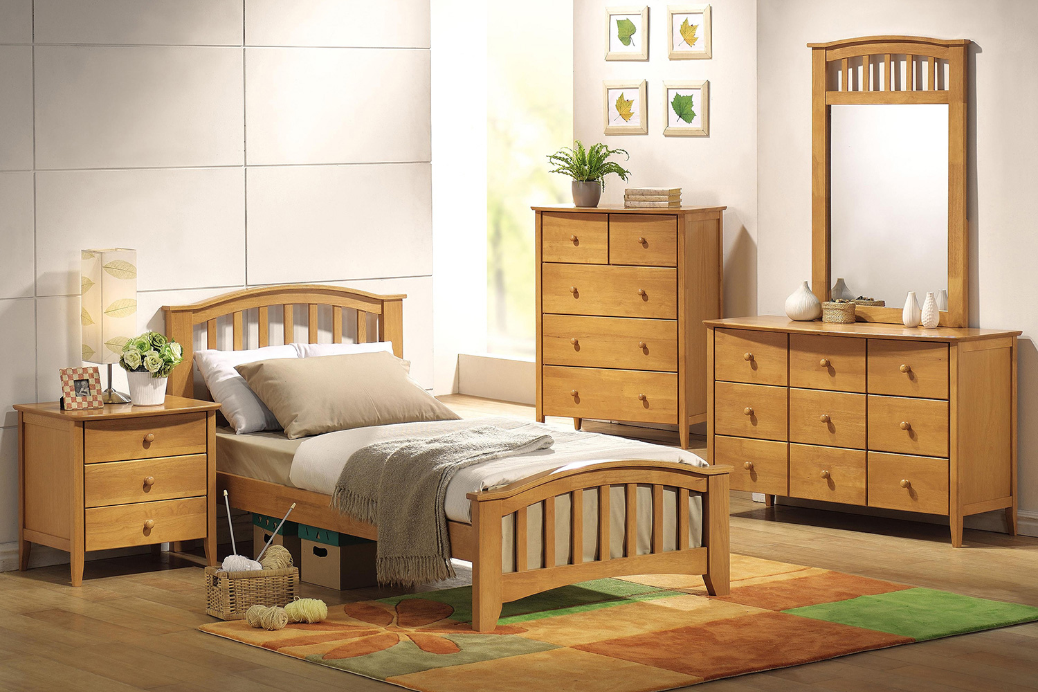 ACME San Marino Twin Size Slat Youth Bed - Maple