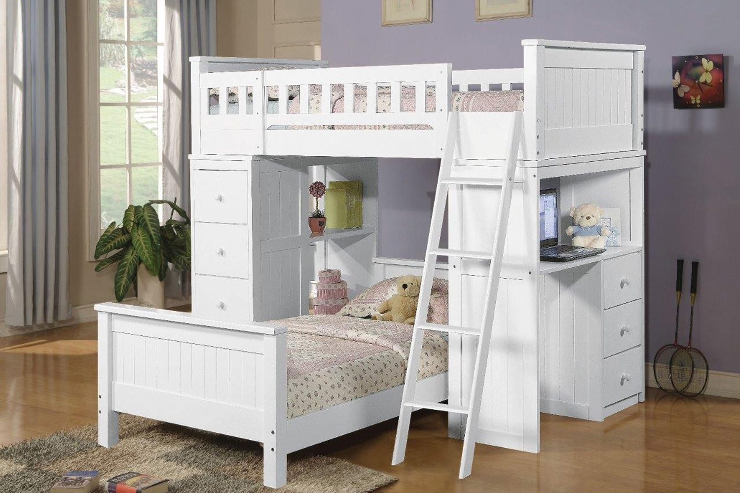 ACME Willoughby Twin Loft Bed - White