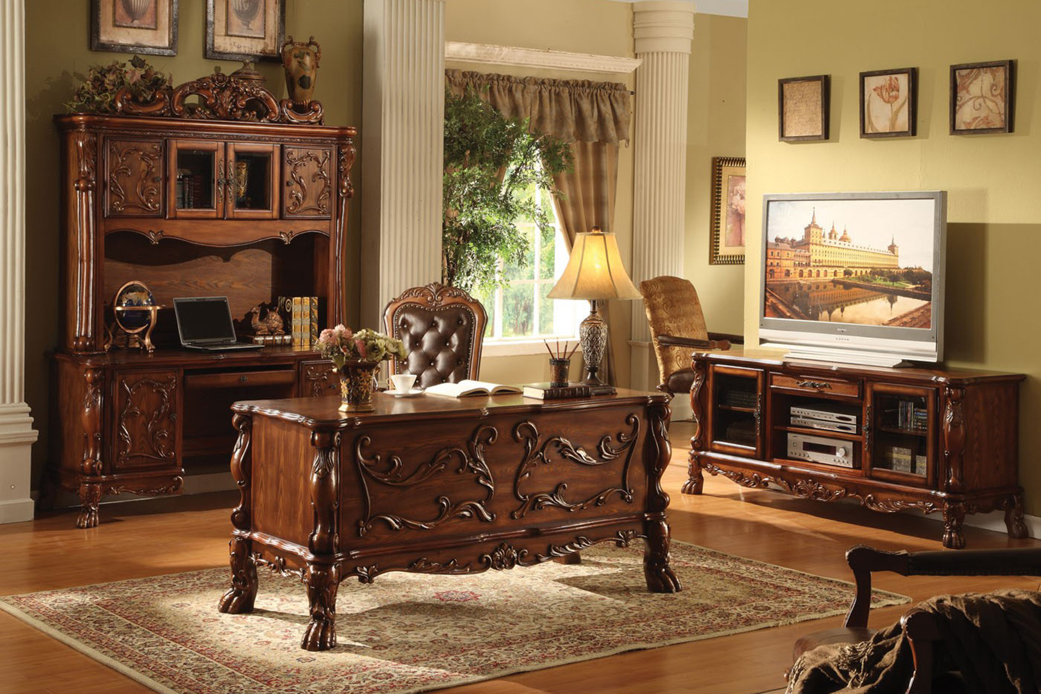 ACME - Dresden Executive Writing Desk in Cherry Oak