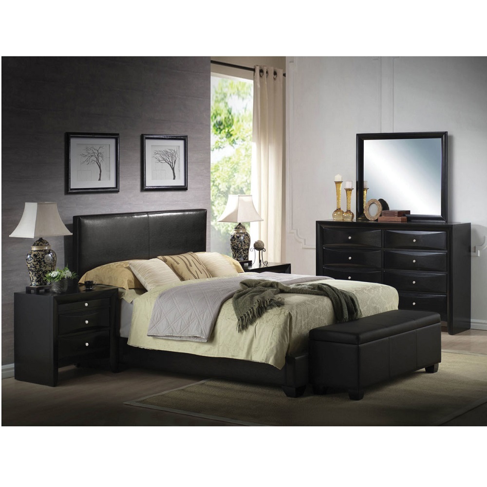 ACME Ireland III Queen Bed - Black PU