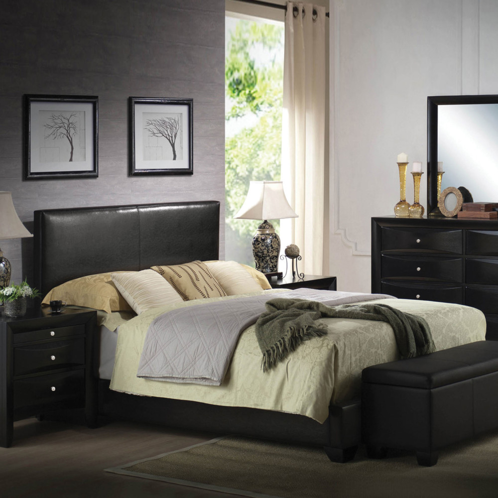 ACME Ireland III Queen Bed - Black PU