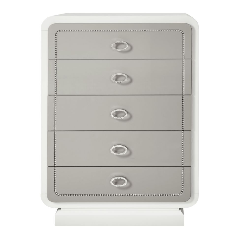 ACME - Allendale Chest in Ivory/Latte High Gloss