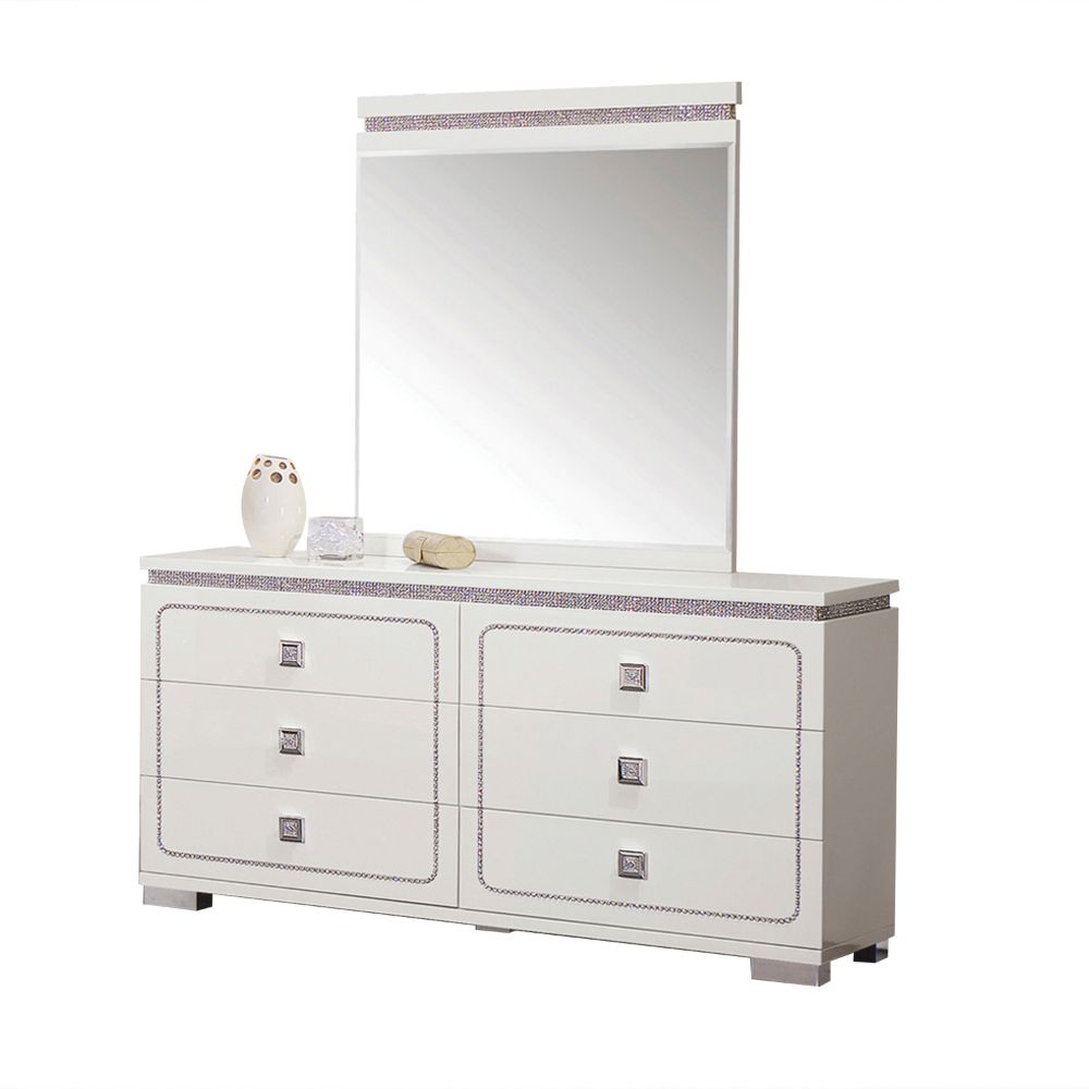 ACME - Valentina Mirror in White High Gloss