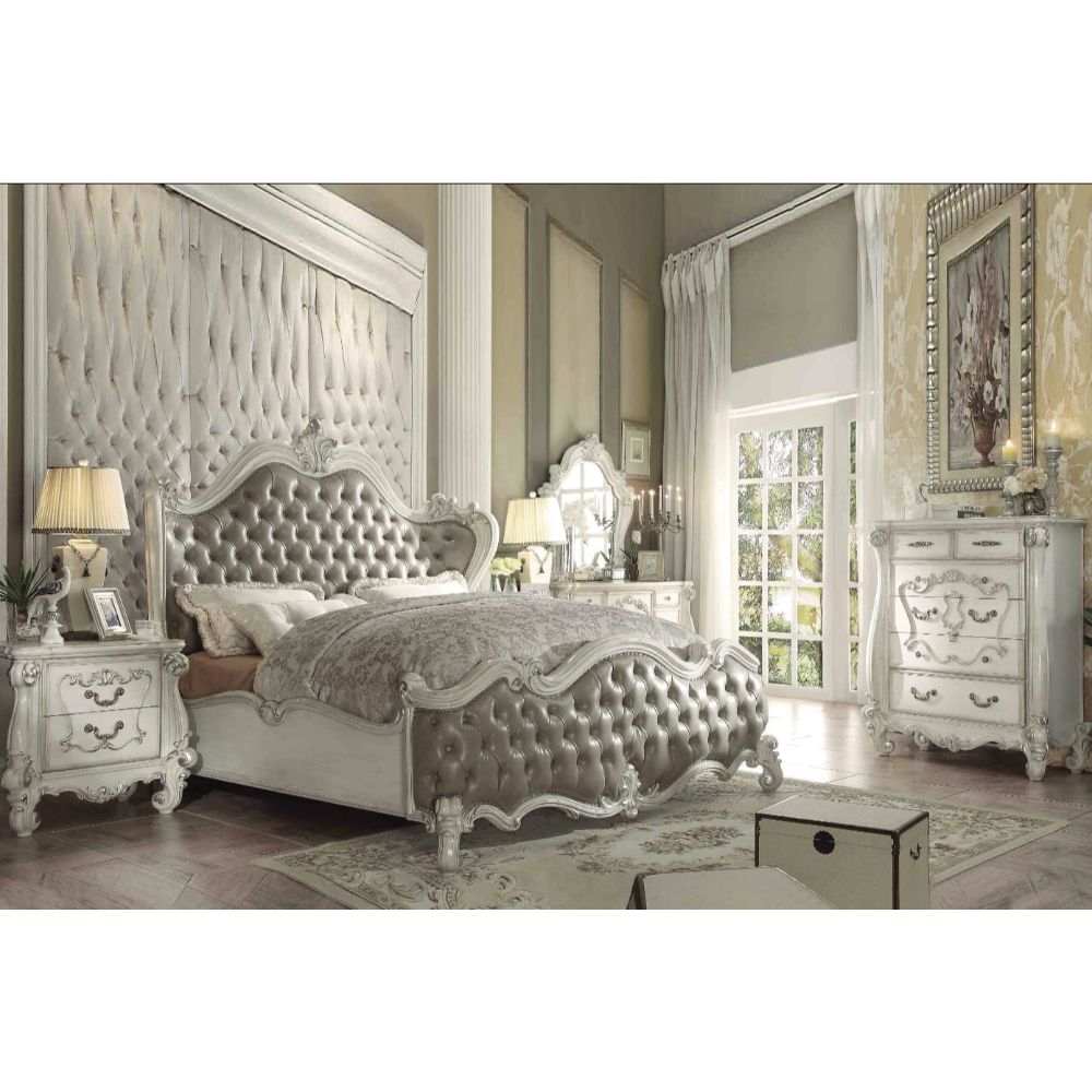 ACME Versailles EK Bed - Vintage Gray/Bone White