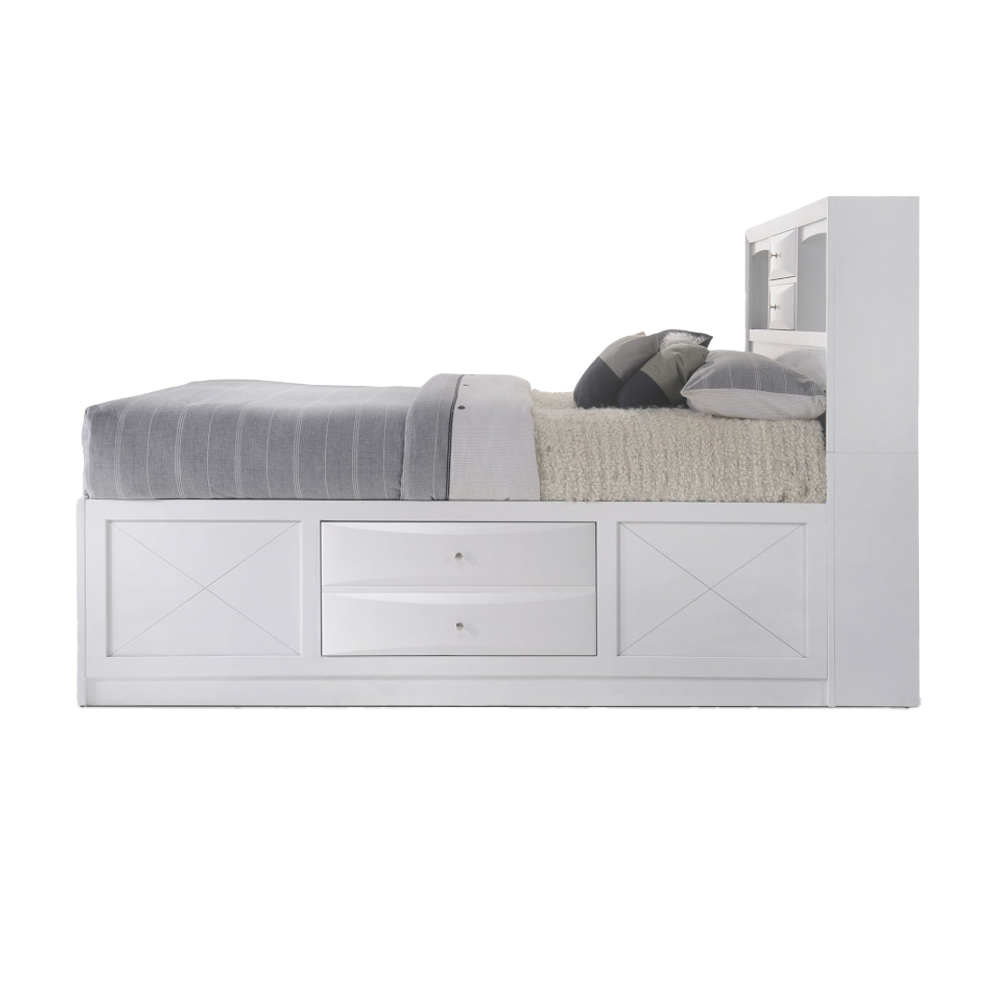 ACME Ireland EK Bed with Storage - White