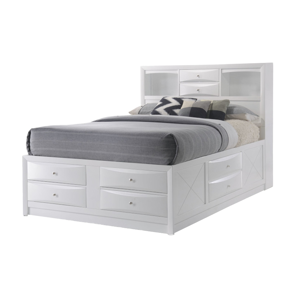 ACME Ireland EK Bed with Storage - White