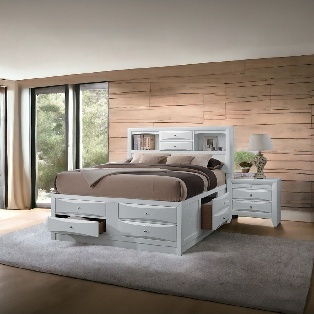 ACME Ireland EK Bed with Storage - White