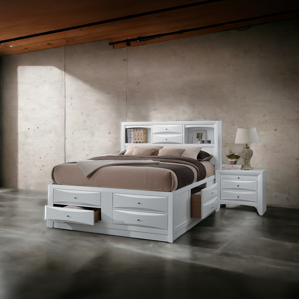 ACME Ireland EK Bed with Storage - White