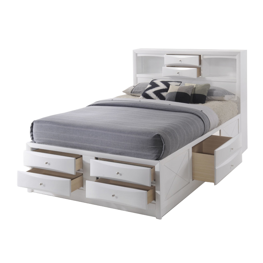 ACME Ireland EK Bed with Storage - White