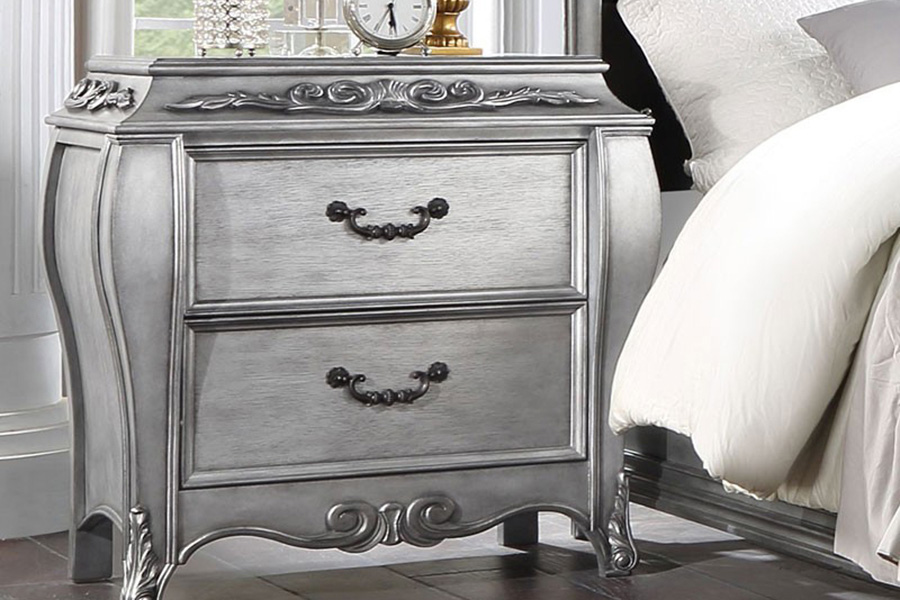 ACME - Leonora Nightstand in Vintage Platinum