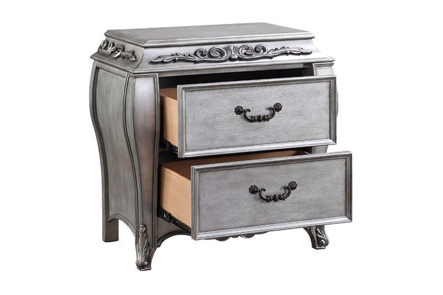 ACME - Leonora Nightstand in Vintage Platinum