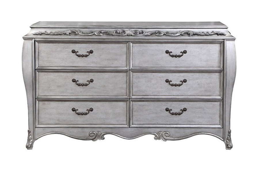 ACME - Leonora Dresser with Jewelry Tray in Vintage Platinum