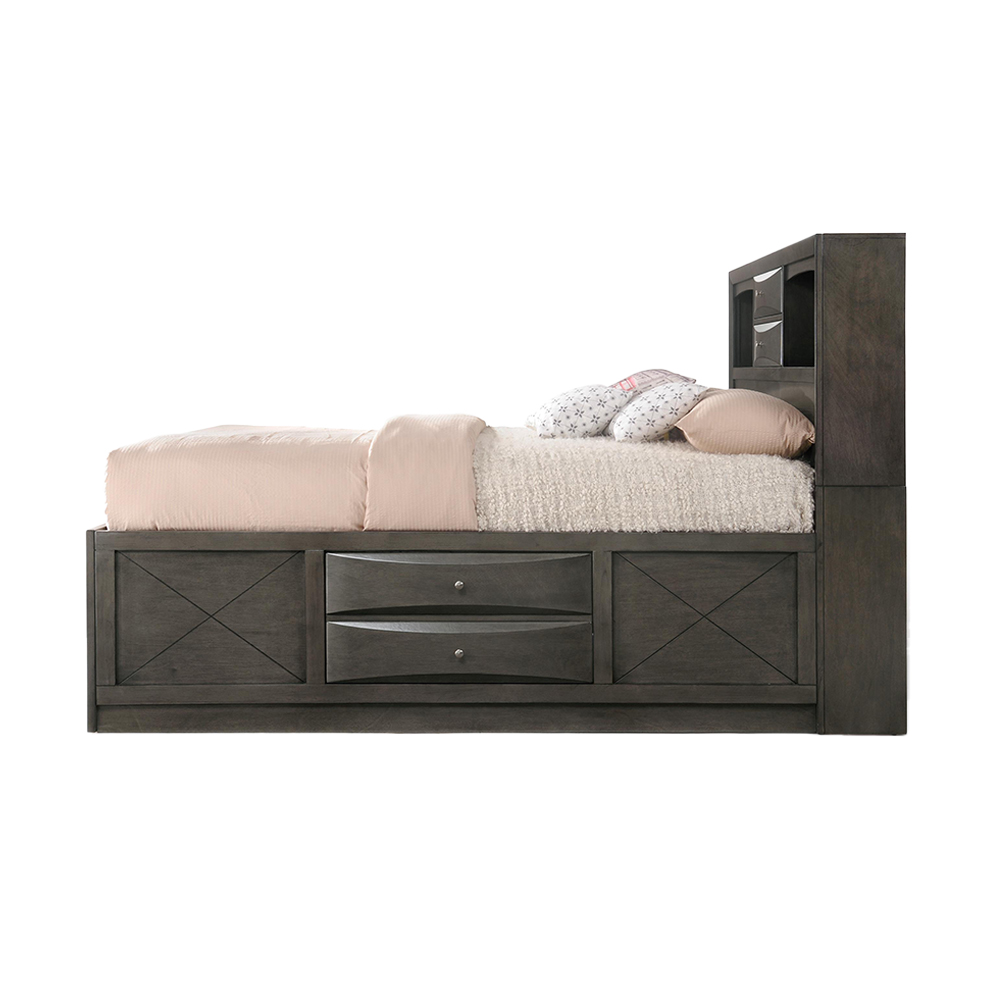 ACME Ireland EK Bed with Storage - Gray Oak