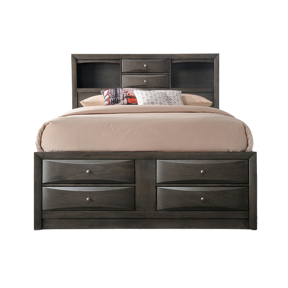 ACME Ireland Queen Bed with Storage - Gray Oak