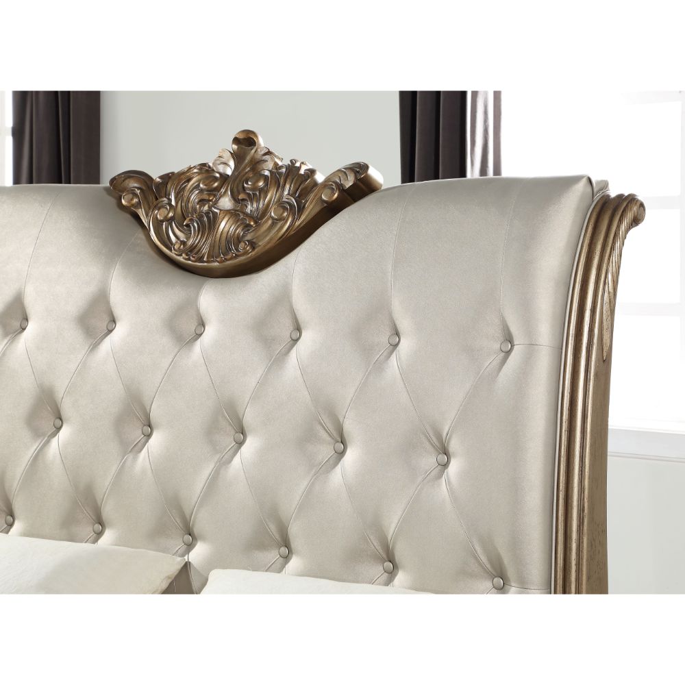 ACME - Orianne CK Bed in Cream/Champagne