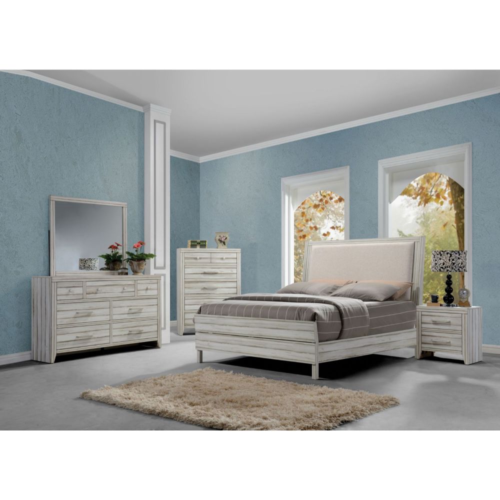 ACME - Shayla Eastern King Bed in Antique White