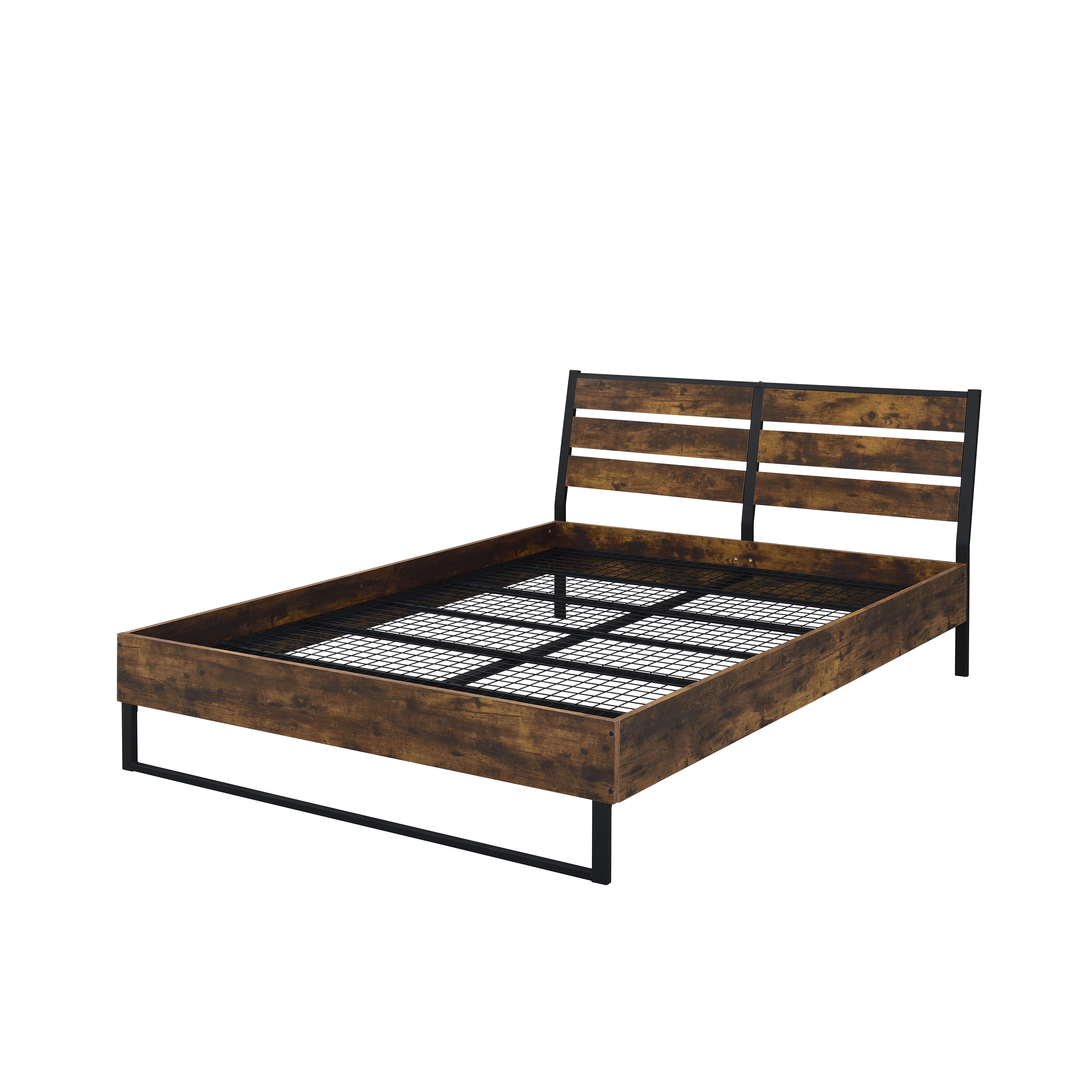 ACME Juvanth Eastern King Bed - Rustic Oak/Black