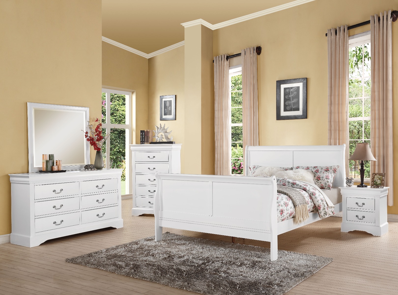 ACME Louis Philippe III Queen Bed - White