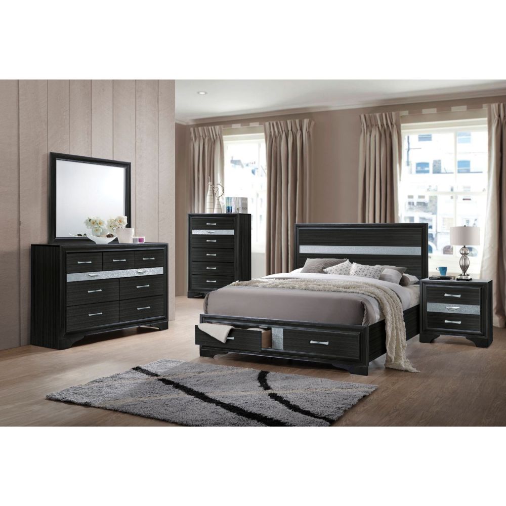 ACME Naima Queen Bed with Storage - Black