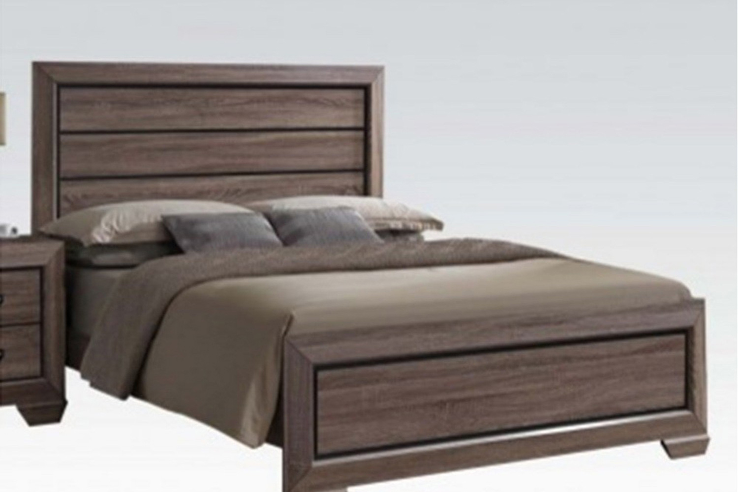 ACME - Lyndon Panel Bed Weathered Gray Grain