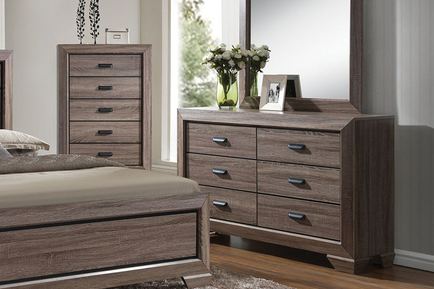 ACME - Lyndon Dresser in Weathered Gray Grain