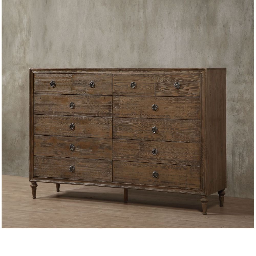 ACME - Inverness (Parker) Dresser (12 Drw) in Reclaimed Oak